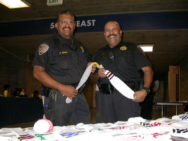 police in Striped tube socks picture